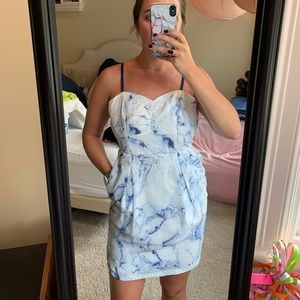 Marble blue and white dress